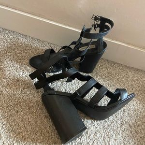 Black Strappy Heels